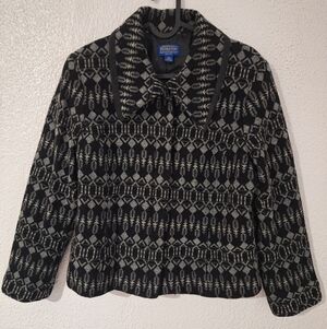 PENDLETON  VIRGIN WOOL Black and Gray Patterned Blazer